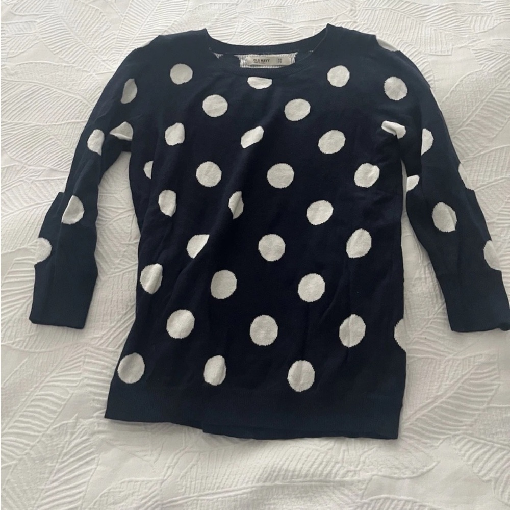 Old Navy sixe xs Navy Polka Dot Sweater